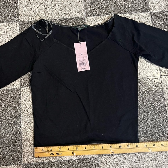 3/$15 NWT Wild Fable Long Sleeve Black Cropped Top Size XS - Picture 5 of 8